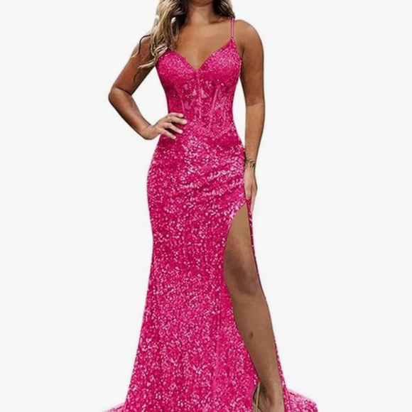 Pink Corset Prom Dress - Picture 1 of 7